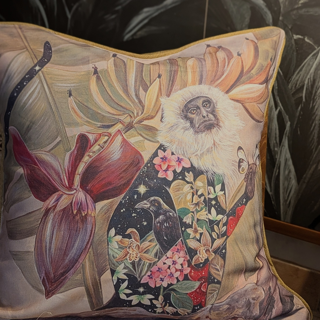 Magical Grey Langur Cushion Cover - Balder The Artist