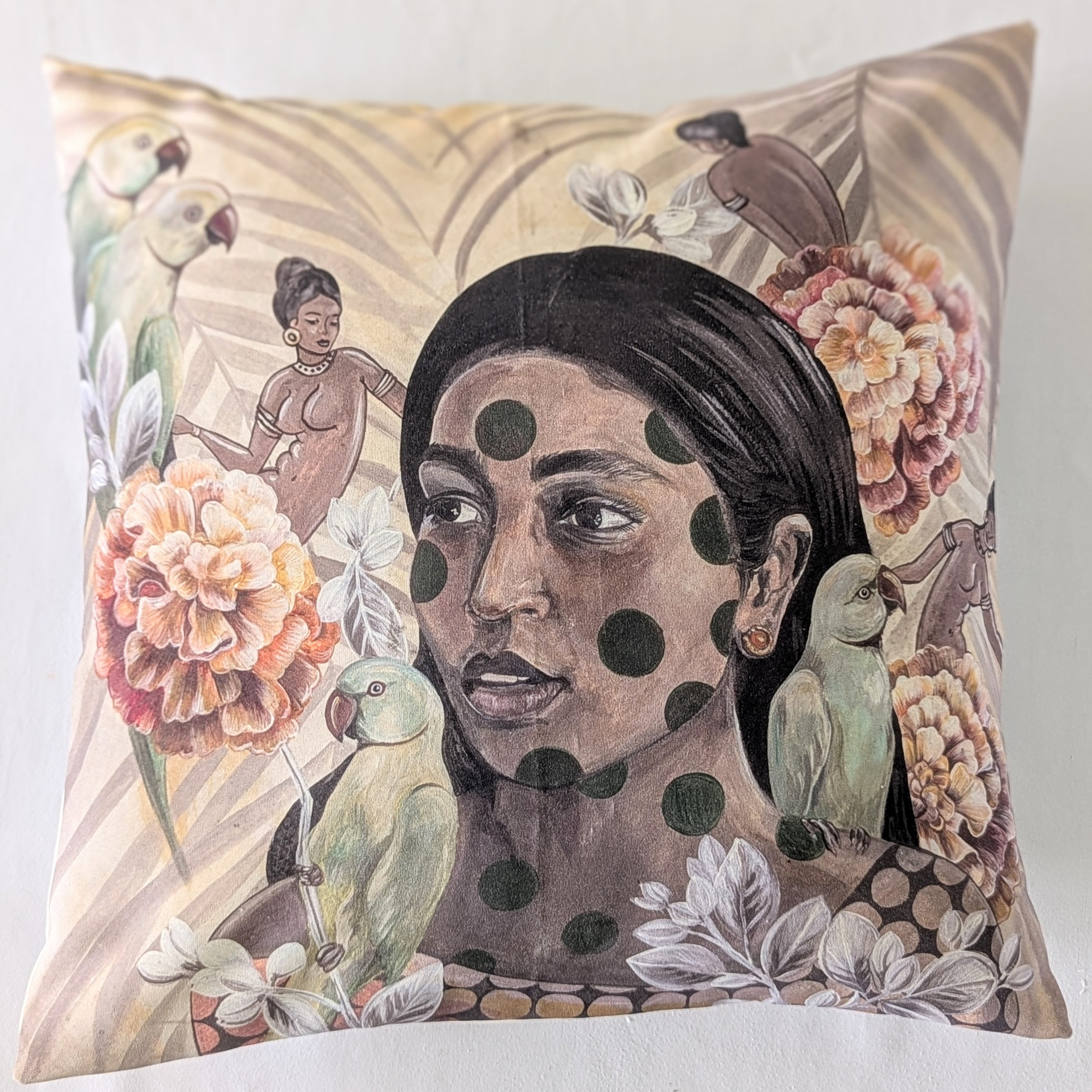 The Listening Lady Cushion Cover - Balder The Artist