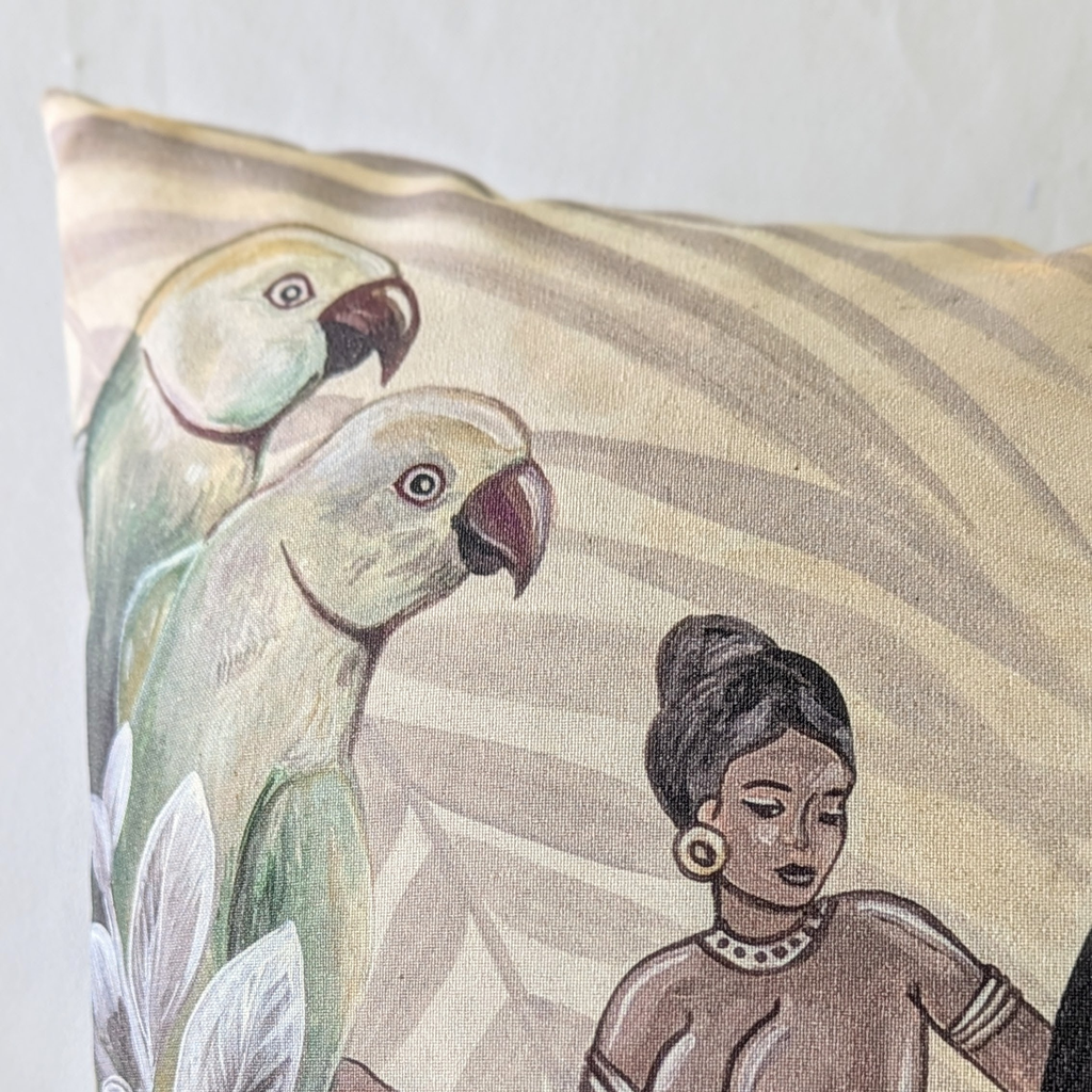 The Listening Lady Cushion Cover - Balder The Artist